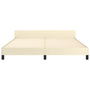vidaXL krémszínű műbőr ágykeret fejtámlával 160 x 200 cm