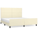 vidaXL krémszínű műbőr ágykeret fejtámlával 180 x 200 cm