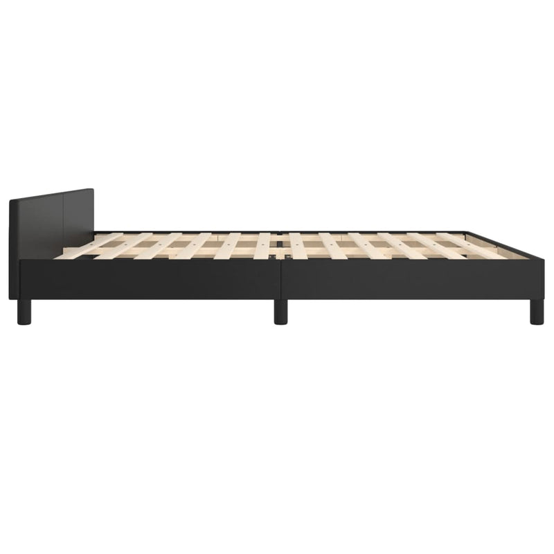 vidaXL fekete műbőr ágykeret fejtámlával 200x200 cm