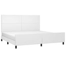 vidaXL fehér műbőr ágykeret fejtámlával 200x200 cm