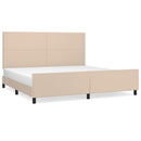 vidaXL cappuccino színű műbőr ágykeret fejtámlával 200x200 cm