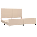 vidaXL cappuccino színű műbőr ágykeret fejtámlával 200x200 cm