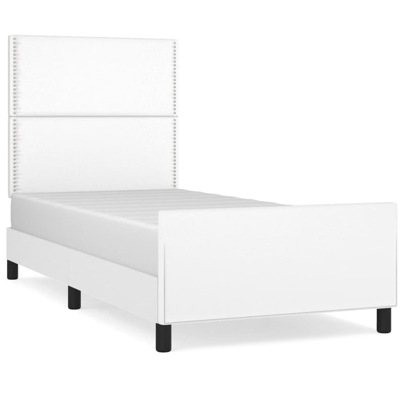 vidaXL fehér műbőr ágykeret fejtámlával 80 x 200 cm