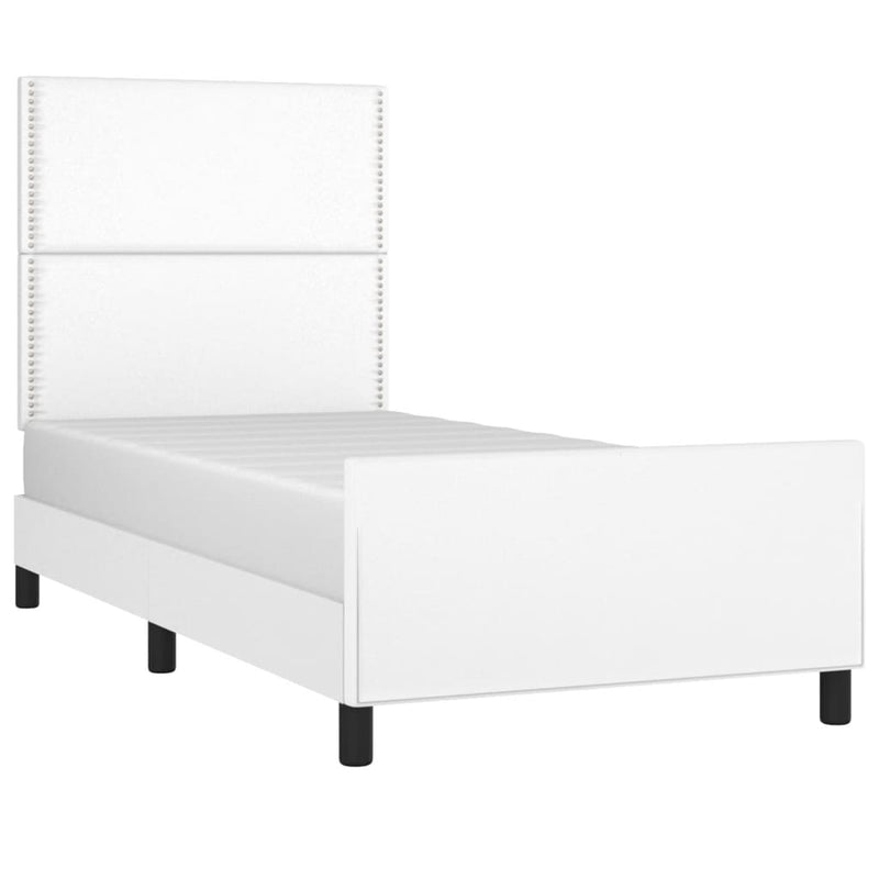 vidaXL fehér műbőr ágykeret fejtámlával 80 x 200 cm