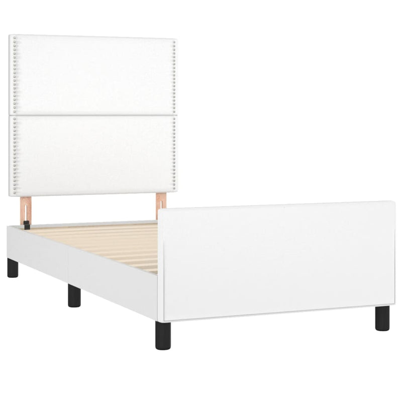 vidaXL fehér műbőr ágykeret fejtámlával 80 x 200 cm