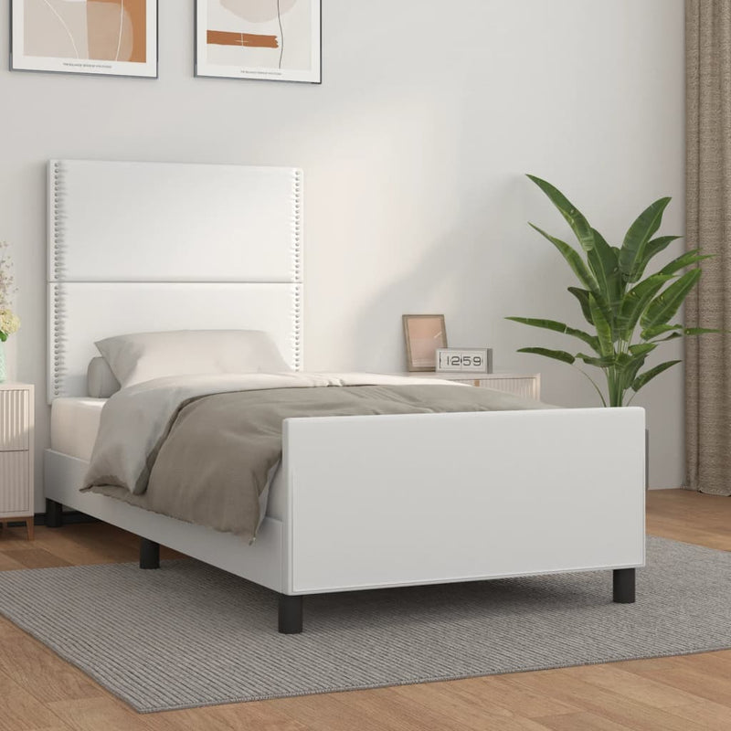 vidaXL fehér műbőr ágykeret fejtámlával 80 x 200 cm