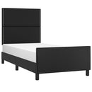 vidaXL fekete műbőr ágykeret fejtámlával 90x190 cm