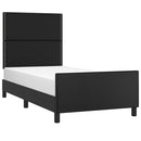 vidaXL fekete műbőr ágykeret fejtámlával 90x190 cm