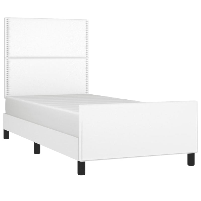 vidaXL fehér műbőr ágykeret fejtámlával 90x190 cm