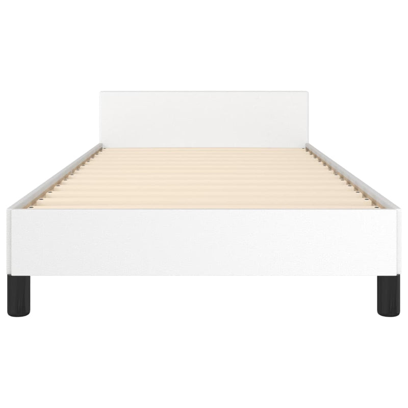 vidaXL fehér műbőr ágykeret fejtámlával 90x190 cm