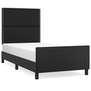 vidaXL fekete műbőr ágykeret fejtámlával 100x200 cm