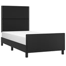 vidaXL fekete műbőr ágykeret fejtámlával 100x200 cm
