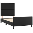 vidaXL fekete műbőr ágykeret fejtámlával 100x200 cm