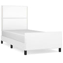 vidaXL fehér műbőr ágykeret fejtámlával 100x200 cm
