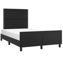 vidaXL fekete műbőr ágykeret fejtámlával 120 x 200 cm