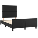 vidaXL fekete műbőr ágykeret fejtámlával 120 x 200 cm