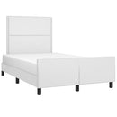 vidaXL fehér műbőr ágykeret fejtámlával 120 x 200 cm
