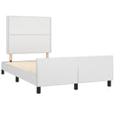 vidaXL fehér műbőr ágykeret fejtámlával 120 x 200 cm
