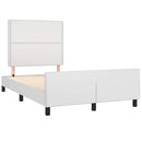 vidaXL fehér műbőr ágykeret fejtámlával 120 x 200 cm