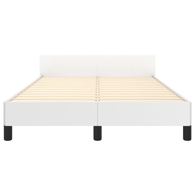 vidaXL fehér műbőr ágykeret fejtámlával 120 x 200 cm