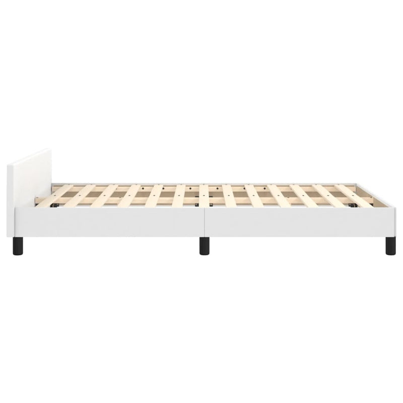 vidaXL fehér műbőr ágykeret fejtámlával 120 x 200 cm