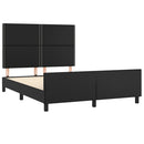vidaXL fekete műbőr ágykeret fejtámlával 140 x 190 cm