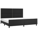 vidaXL fekete műbőr ágykeret fejtámlával 200x200 cm