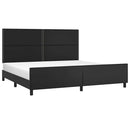 vidaXL fekete műbőr ágykeret fejtámlával 200x200 cm