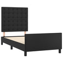 vidaXL fekete műbőr ágykeret fejtámlával 80 x 200 cm