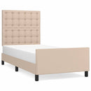vidaXL cappuccino színű műbőr ágykeret fejtámlával 80 x 200 cm