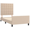 vidaXL cappuccino színű műbőr ágykeret fejtámlával 80 x 200 cm