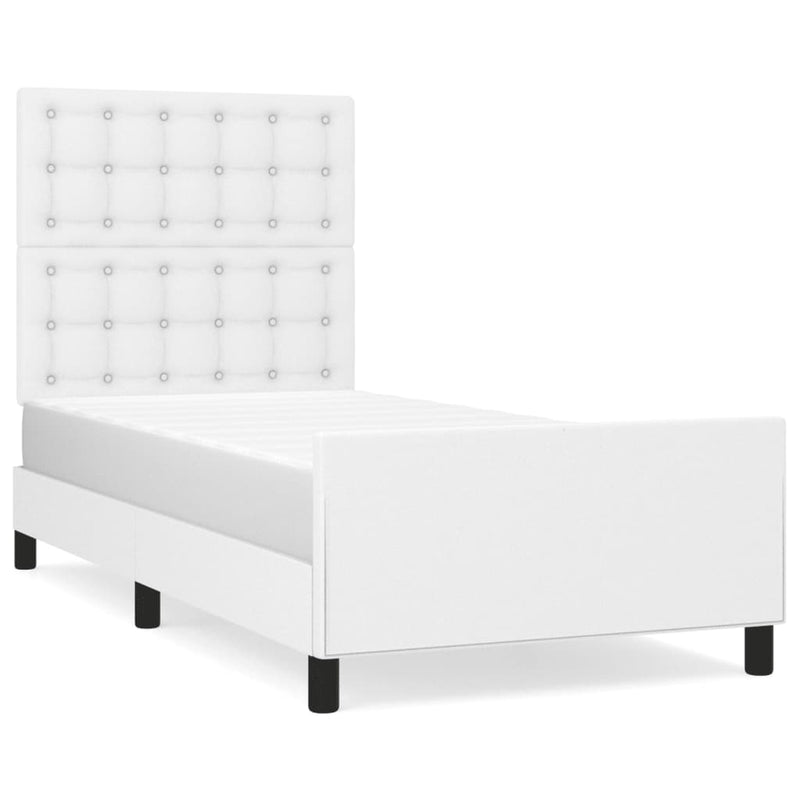 vidaXL fehér műbőr ágykeret fejtámlával 90x190 cm
