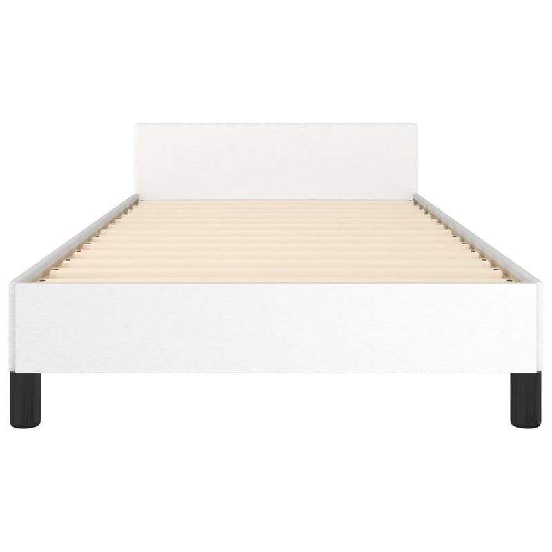 vidaXL fehér műbőr ágykeret fejtámlával 90x190 cm