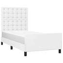 vidaXL fehér műbőr ágykeret fejtámlával 90 x 200 cm