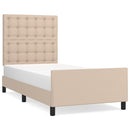 vidaXL cappuccino színű műbőr ágykeret fejtámlával 90 x 200 cm