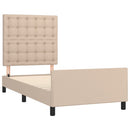 vidaXL cappuccino színű műbőr ágykeret fejtámlával 90 x 200 cm