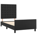 vidaXL fekete műbőr ágykeret fejtámlával 100x200 cm