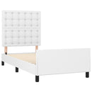 vidaXL fehér műbőr ágykeret fejtámlával 100x200 cm