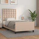 vidaXL cappuccino színű műbőr ágykeret fejtámlával 100x200 cm