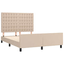 vidaXL cappuccino színű műbőr ágykeret fejtámlával 140x190 cm
