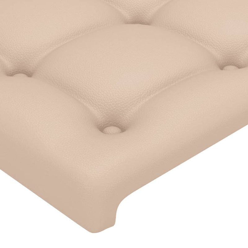 vidaXL cappuccino színű műbőr ágykeret fejtámlával 180x200 cm