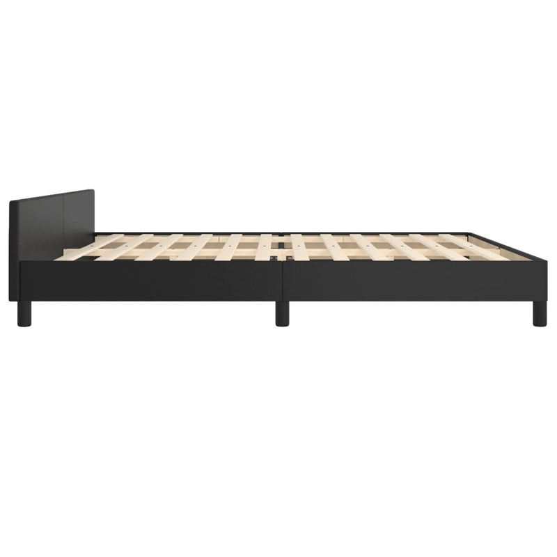 vidaXL fekete műbőr ágykeret fejtámlával 200x200 cm