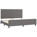 vidaXL szürke műbőr ágykeret fejtámlával 200 x 200 cm