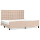 vidaXL cappuccino színű műbőr ágykeret fejtámlával 200x200 cm