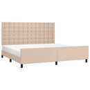 vidaXL cappuccino színű műbőr ágykeret fejtámlával 200x200 cm