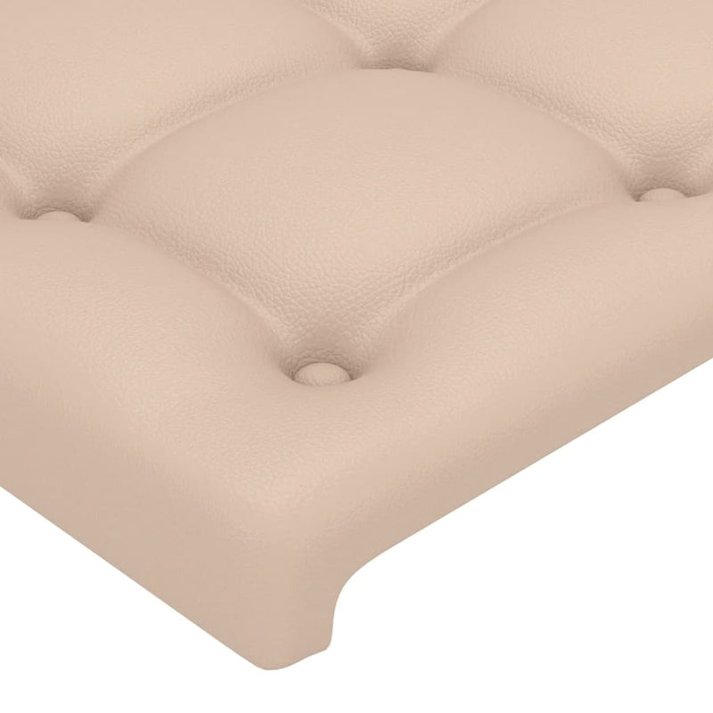 vidaXL cappuccino színű műbőr ágykeret fejtámlával 200x200 cm