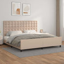 vidaXL cappuccino színű műbőr ágykeret fejtámlával 200x200 cm
