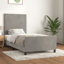 vidaXL világosszürke bársony ágykeret matrac nélkül 90x190 cm
