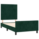 vidaXL sötétzöld bársony ágykeret matrac nélkül 100x200 cm