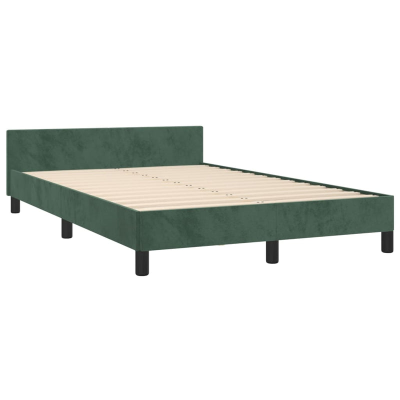 vidaXL sötétzöld bársony ágykeret matrac nélkül 120 x 200 cm